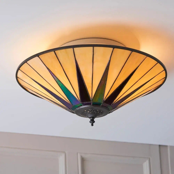 Szklana lampa sufitowa Dark star 70240 tiffany witraż do sypialni kolorowa