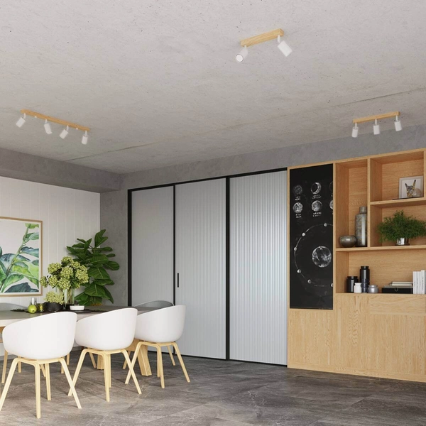 Lampa ścienna naturalna Verdo SL.1285 tuba drewniana biała