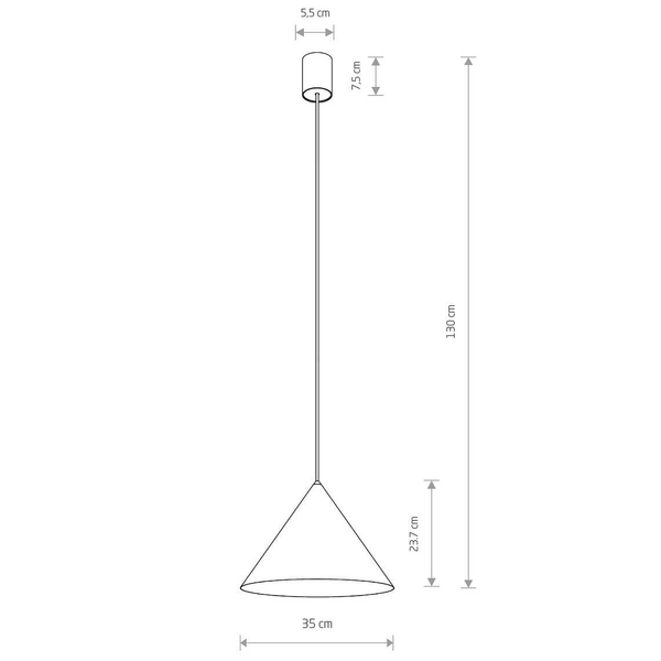 Zwisowa lampa z kloszem Zenith 10878 Nowodvorski nad stół jedwabisty szary