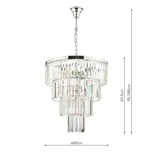 Pałacowa lampa wisząca Angel ANG0808 Dar Lighting kryształ chrom przezroczysta