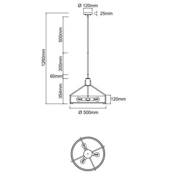 Nowoczesna wisząca lampa Doretto Old Gold 50 OR85631 złoty