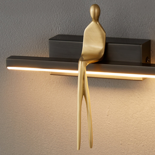 Kinkiet designerski Amici ST-B3578 black LED 5W 3000K człowiek złoty czarny