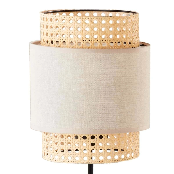 Lampka stolikowa ażurowa Boho 5577 TK Lighting ratanowa biała słomkowa