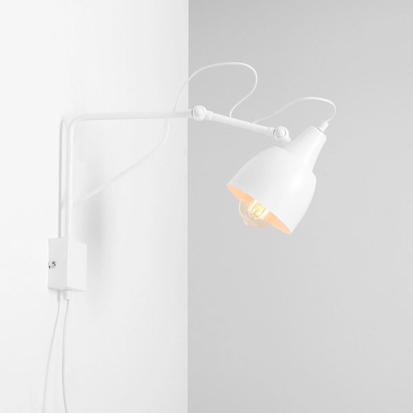 Lampa ścienna Soho 1002C_M Aldex biały kinkiet na wysięgniku regulowany