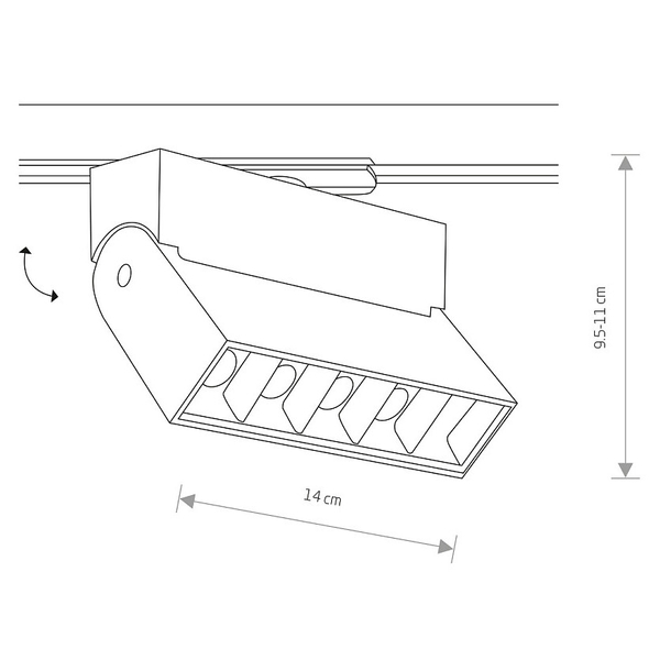 Reflektor do szynoprzewodu Profile Focus 7621 LED 9W 3000K czarny