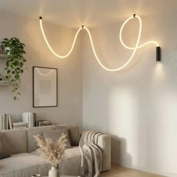 Lampa wisząca nowoczesna wąż ledowy IVY LED 55W 3000K AZ6750 czarna biała aluminium
