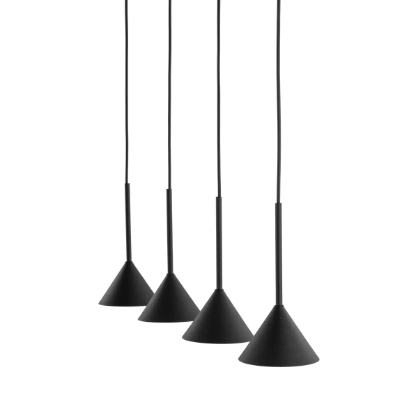Trójkątna lampa wisząca CONO 10305 na listwie do salonu czarny