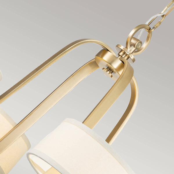 Wisząca lampa z abażurkami Gotham QZ-GOTHAM4-BB Quoizel na łańcuchu mosiądz