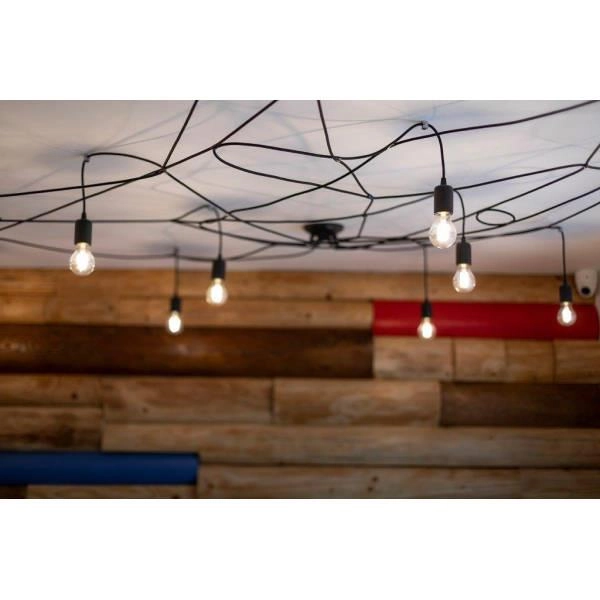 LAMPA wisząca SL.0371 OPRAWA pająk ZWIS kable przewody loft czarna