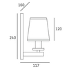 Abażurowa LAMPA ścienna LONDON W01014BK Cosmolight loftowy kinkiet materiałowy czarny