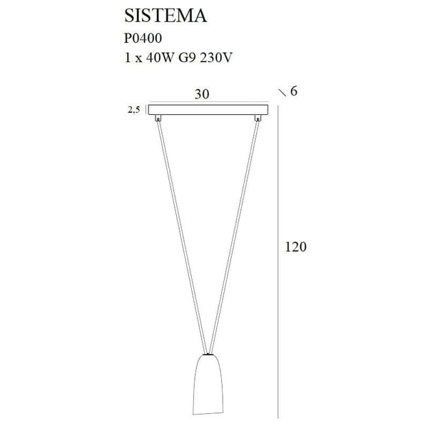 Loftowy zwis nad stół SISTEMA P0400 Maxlight metalowy czarny