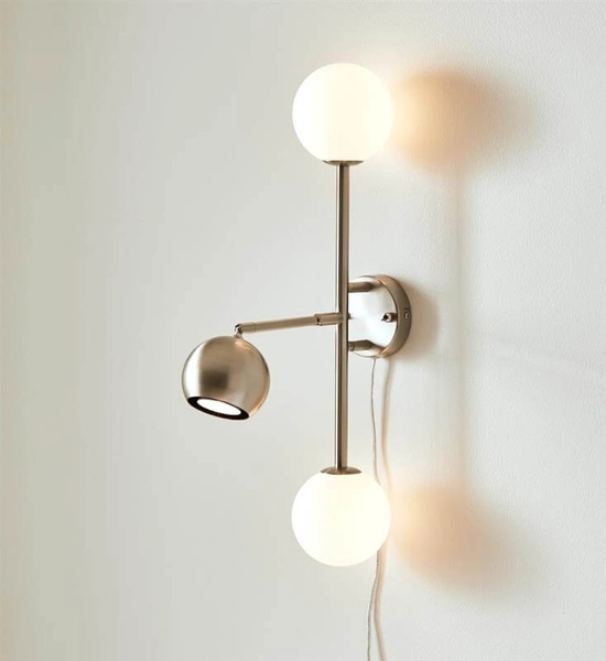 Ścienna lampa ruchoma Beside kinkiet do sypialni biała stal