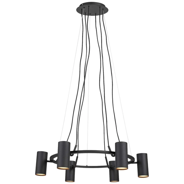 Lampa wisząca PORTO 107357 Markslojd ring metalowy tuby czarne