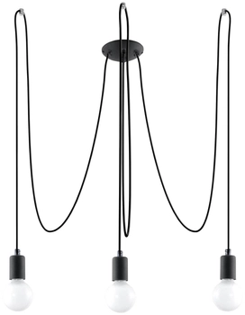 LAMPA wisząca SL.0370 industrialna OPRAWA pająk ZWIS kable przewody żarówki bulbs loft czarny