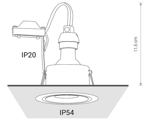 Łazienkowa lampa do zabudowy Foxtrot 8374 czarne oczko metalowe