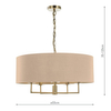 Wisząca lampa salonowa Jamelia JAM0501 Dar Lighting szara mosiądz