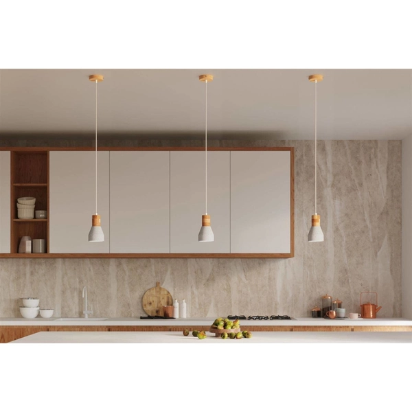 Wisząca lampa loftowa SL.0964 kuchenna nad stół szara drewno