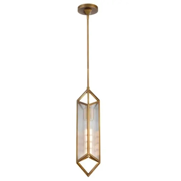 Wisząca lampa nad wyspę Cairo QN-CAIRO-1P-VBS-CR szklana mosiądz