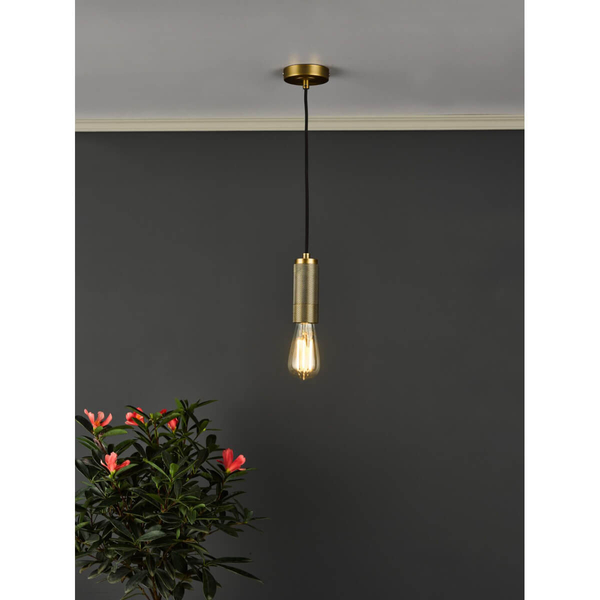 Wisząca lampa metalowa SPK0140 tubka do salonu mosiądz