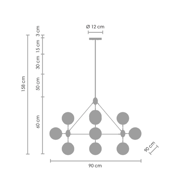 Wisząca lampa loft Astrifero ST-9047-10 transparent Step molekuły geometryczna czarna