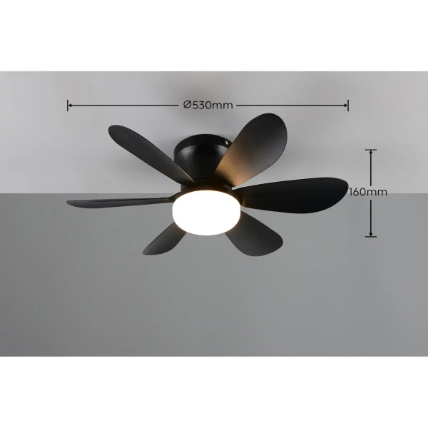 Sufitowy lampowentylator LUND R67462132 LED 8W 2700-6500K czarny