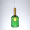 Plisowana LAMPA wisząca SUFFOLK 317377 Polux szklana tuba ZWIS loftowy do jadalni zielony