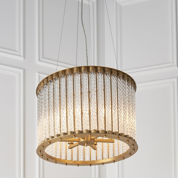 Lampa wisząca z kryształkami L&-181999 Light& tuba hampton złota
