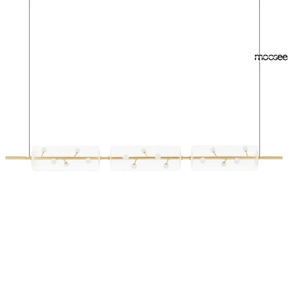 Szklana wisząca lampa CLARA złota MSE1501100570 3xLED 18W nad wyspę