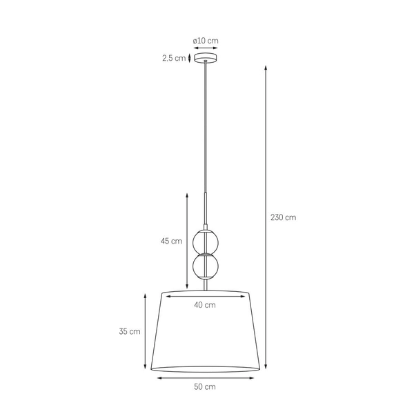 Nowoczesna lampa wisząca COCO 11102105 materiałowy zwis złoty