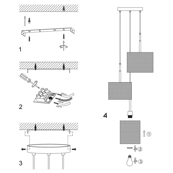 LAMPA wisząca BASKETT 45459/03/30 Lucide druciana OPRAWA metalowy zwis czarny drewno