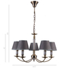 Żyrandol LAMPA wisząca ZANOBI PND-43272-5 Italux klasyczna OPRAWA abażurowa ZWIS na łańcuchu brąz antyczny szary