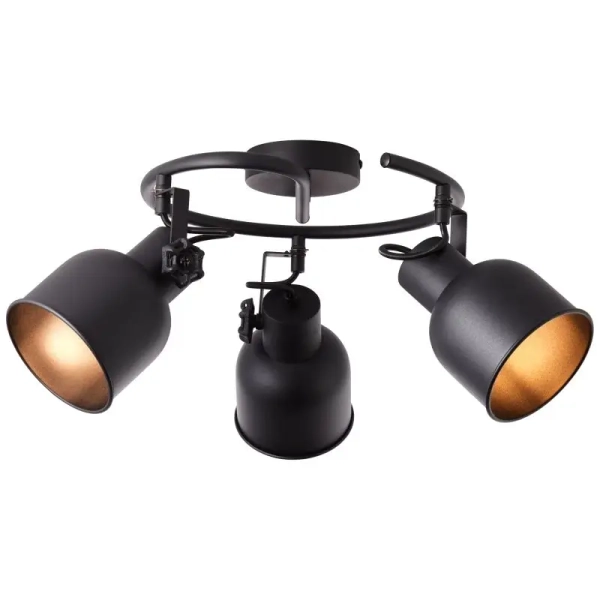 Regulowana lampa sufitowa Rolet 49633/76 reflektorki czarne złote
