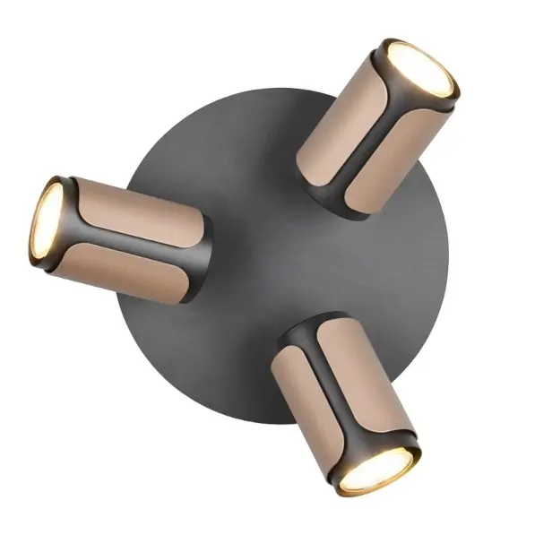 Potrójny sufitowy plafon Gillan 814530365 reflektory regulowane brązowy