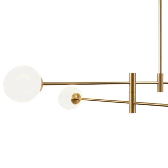 Molekułowa lampa wisząca Cape Town p04167br Cosmolight metal szkło biała mosiądz