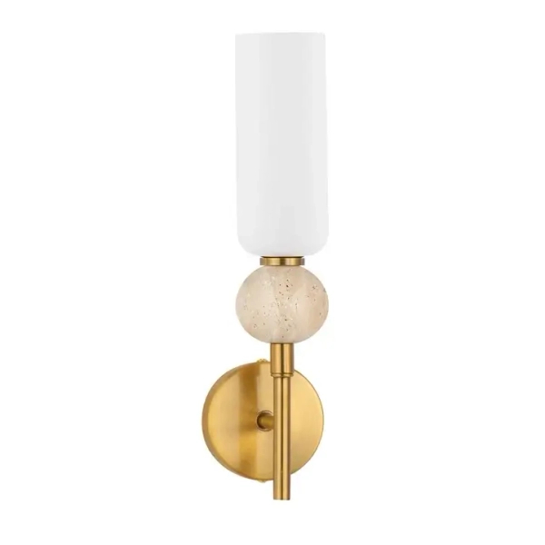 Ścienna lampa glamour CORVIZO LE45278 szklana metalowa biała złota