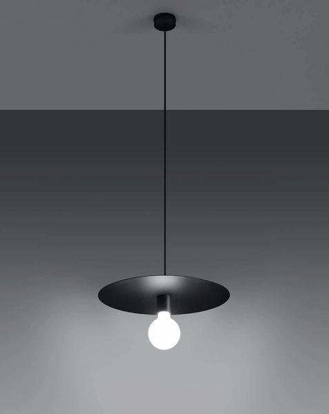 LAMPA wisząca SL.0853 loftowa OPRAWA metalowy zwis czarny dysk