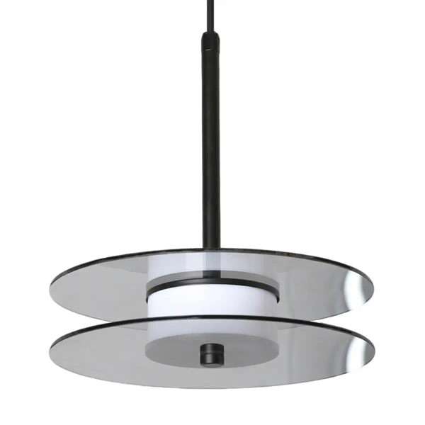 Szklana wisząca lampa Casy LP-3176/1P L SM LED 8W CCT przydymiona czarny