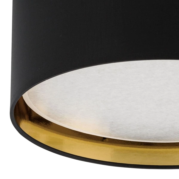 Okrągły plafon glamour Bilbao 3376 TK Lighting z tkaniny czarny złoty