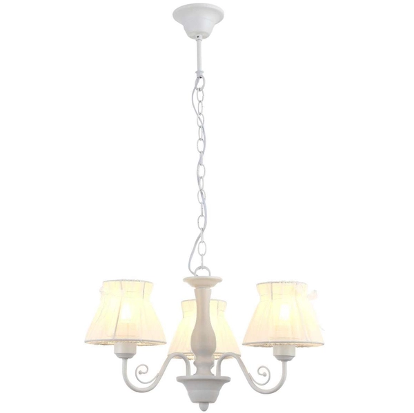 Żyrandol klasyczny 33-73792 abażurowa zwis na łańcuchu angielski biały