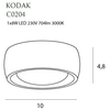 Jadalniana lampa sufitowa KODAK C0204 Maxlight LED 8W 3000K IP44 metal czarna
