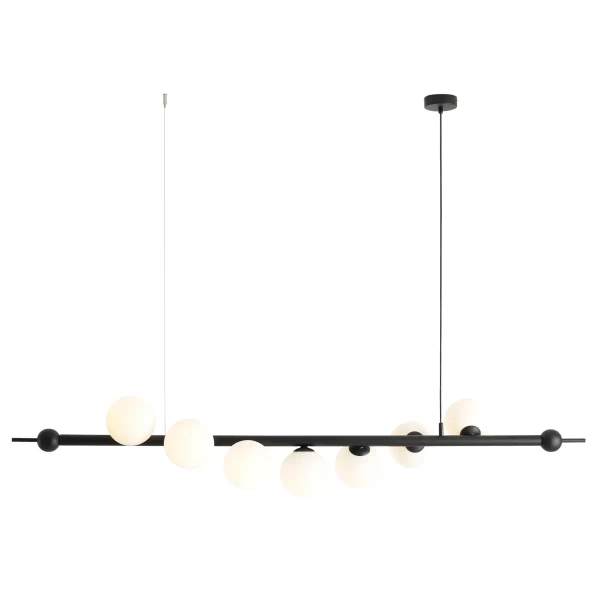 Nowoczesna lampa wisząca Wave 1115T1 Aldex do salonu czarna biała balls