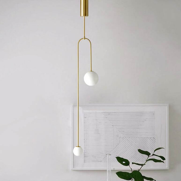 Zwisowa lampa łuk Loop ST-8928S gold Step balls do sypialni loft złoty