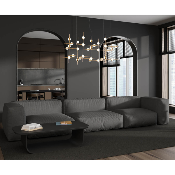 Designerski żyrandol Provenza do jadalni LED 72W 3000K złoty