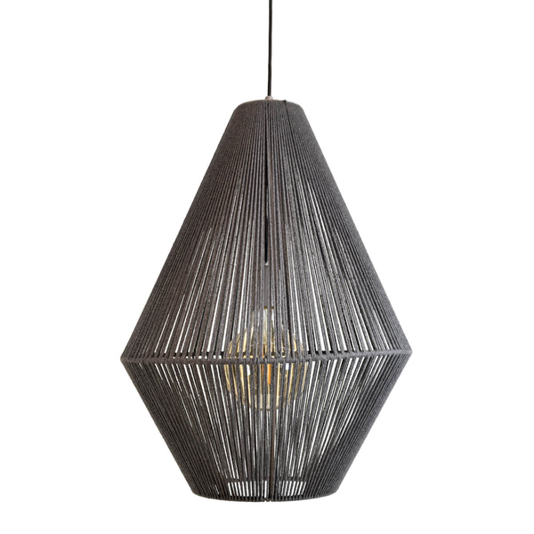 Wisząca lampa Hagata 5124 Shilo koszyk z regulacją boho bawełna szary