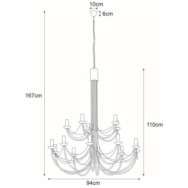 Żyrandol LAMPA wisząca Perseo K-3523 Kaja pałacowa OPRAWA metalowa ZWIS świecznikowy czarny