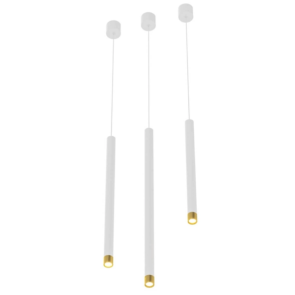 Zwis do gabinetu Q I metalowa tuba wisząca biała złota sopel