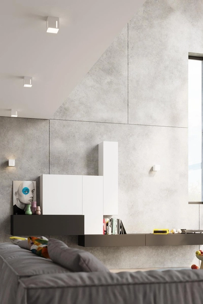 Kinkiet LAMPA ścienna SL.0395 metalowa OPRAWA kwadratowa kostka cube biała