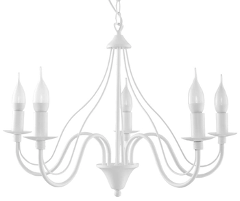 Żyrandol LAMPA wisząca SL.0214 klasyczna OPRAWA świecznikowa ZWIS na łańcuchu maria teresa biała