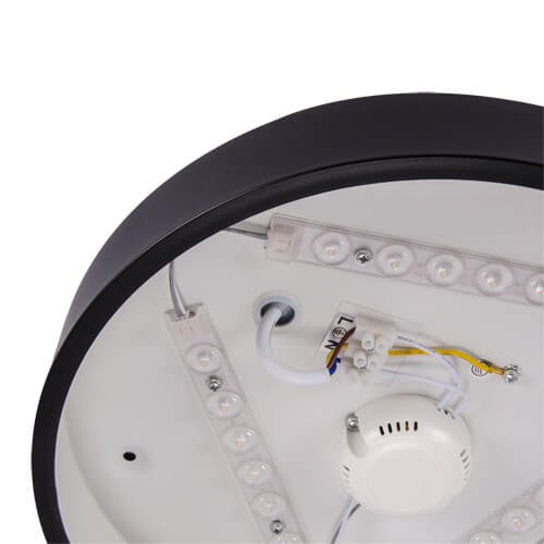 LAMPA plafon TOTEM LED C 03927 Ideus metalowa OPRAWA sufitowa LED 24W 4000K plafoniera okrągła czarna
