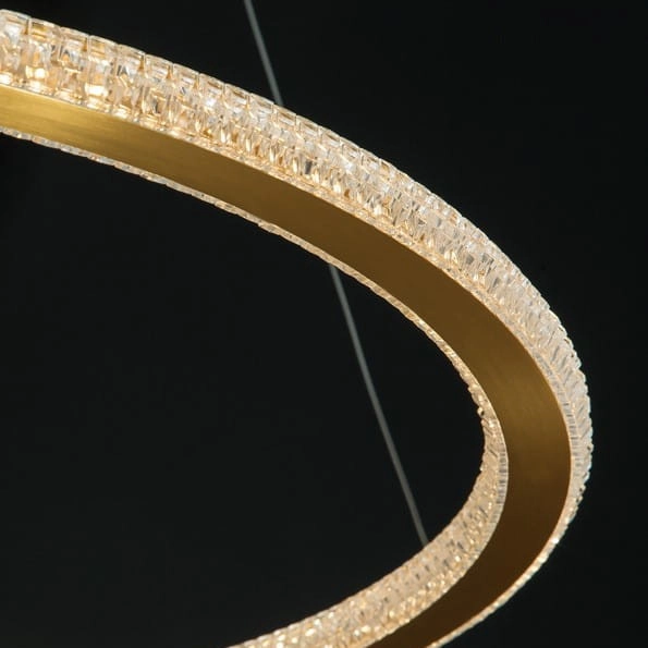 Wisząca LAMPA glamour MONTE LE41695 Luces Exclusivas metalowa OPRAWA pierścień ZWIS LED 48W 2935K modernistyczny ring złoty